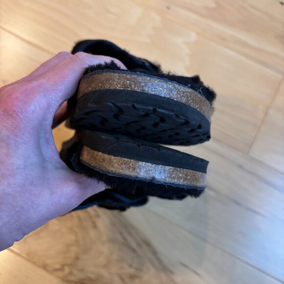 BIRKENSTOCK ARIZONA SANDALS SIZE 44 (EU) BLACK FUR MEN'S WOMENS UNISEX - Picture 4 of 11